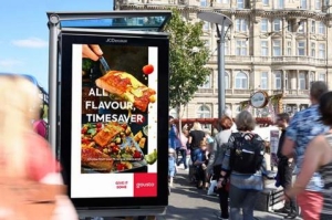 local bus stop advertising UK