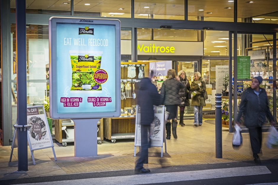 supermarket trolley advertising UK